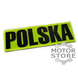 NAPIS ODBLASKOWY " POLSKA " DUŻY NAPIS ODBLASKOWY " POLSKA " DUŻY