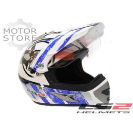 KASK LS2 MX433 STRIPE VISOR WHITE BLUE ROZMIAR M KASK LS2 MX433 STRIPE VISOR WHITE BLUE ROZMIAR M
