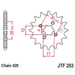 ZEBATKA NAPEDOWA PRZOD JTF253-14 14Z 420 ZEBATKA NAPEDOWA PRZOD JTF253-14 14Z 420
