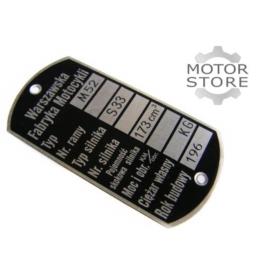 TABLICZKA ZNAMIONOWA OSA M52 TABLICZKA ZNAMIONOWA OSA M52