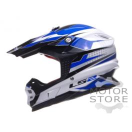 KASK LS2 MX456.48 FACTORY WHITE BLACK BLUE ROZM M KASK LS2 MX456.48 FACTORY WHITE BLACK BLUE ROZM M